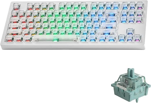 MONSGEEK M3 V5 HE Rapid Trigger Gaming Keyboard Quick Release Aluminum Mechanical Keyboard, White Transparent AstroAim Magnetic Switch