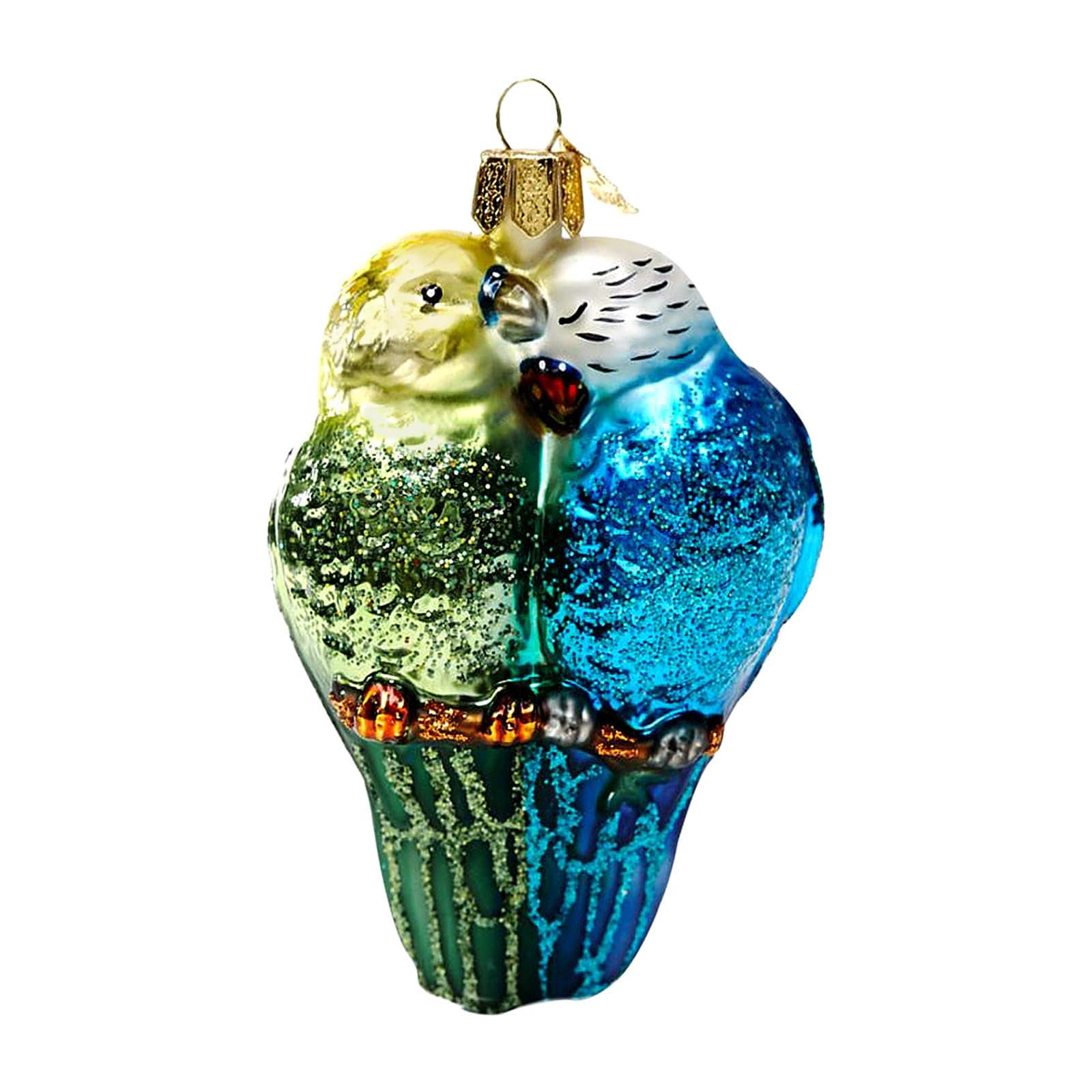 Christmas Ornaments Bird Watcher Collection Glass Blown Ornaments Parrot Figurines Hanging Home Decorations Handmade Ornament Birds Fall in Love,for Animal Lovers,Trees Home Christmas Party