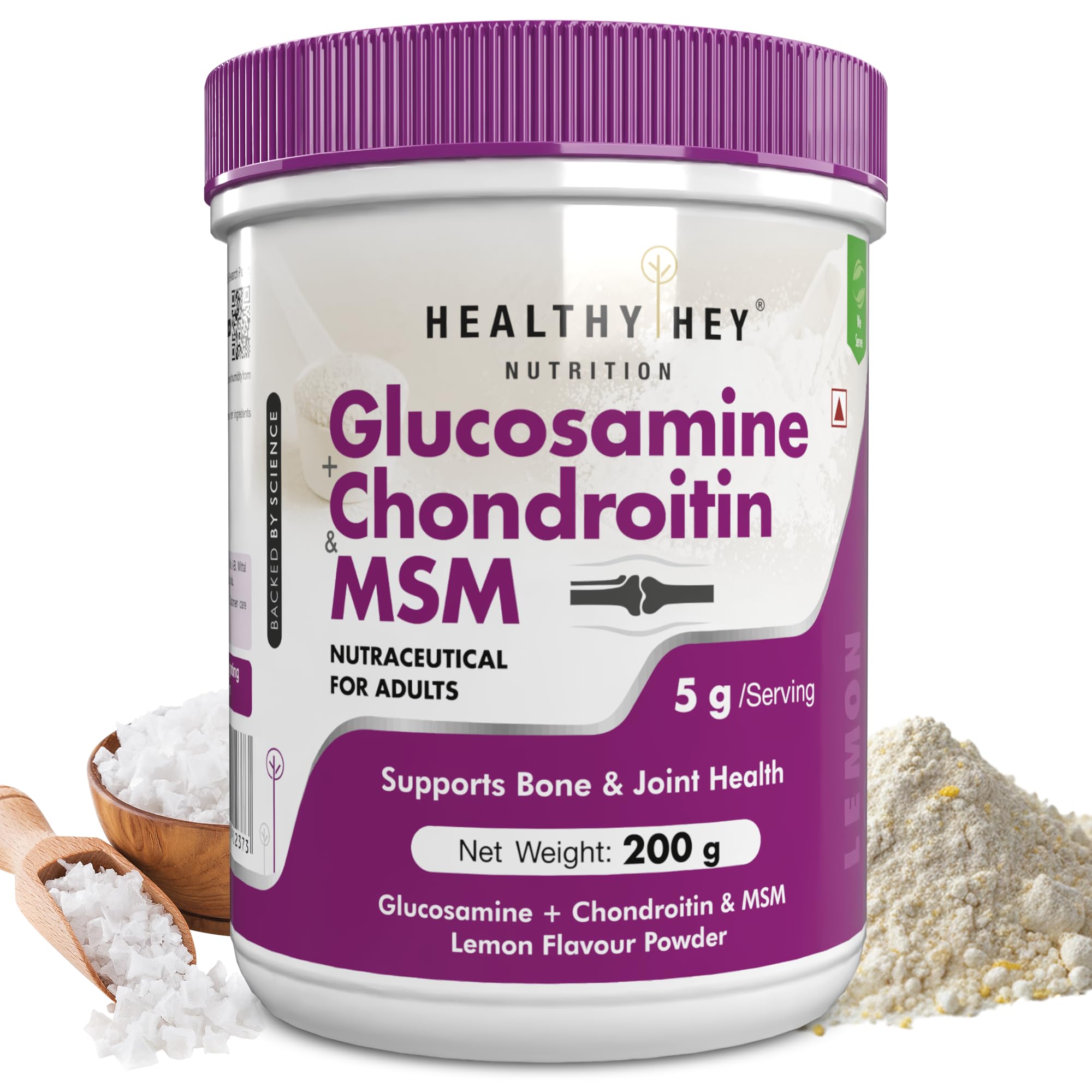 Glucosamine + Chondroitin & MSM Powder - Lemon Flavour - 200g