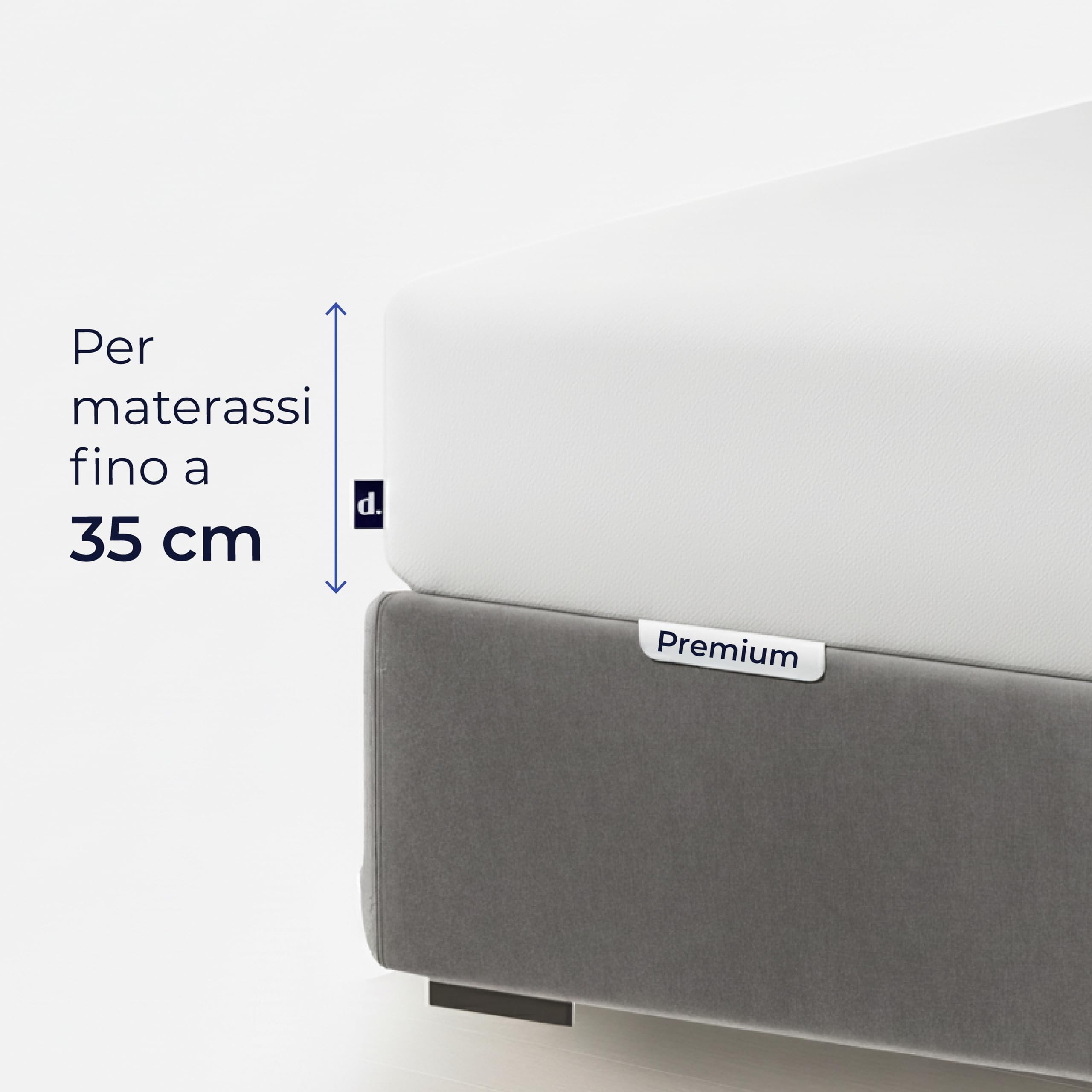 Dreamzie – Lenzuola Matrimoniali 200x200 Cotone Elastico Comfort Premium 250gsm - Altezza Profondo 40 cm, Materassi Alti o Boxspring - Oeko-Tex – Bianco
