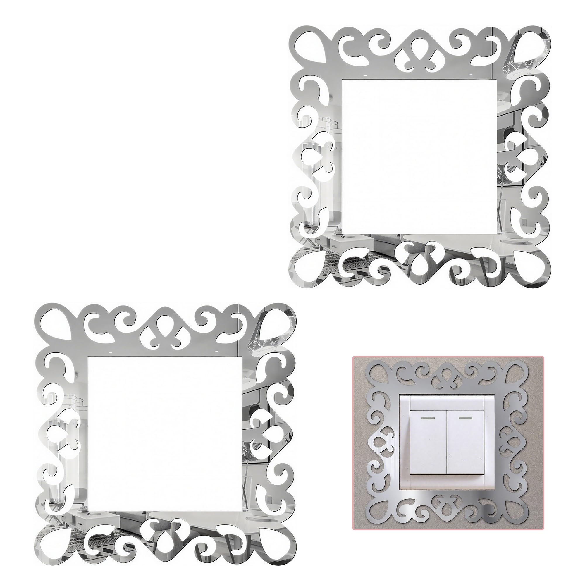2PCS Acrylic Lace Stickers, Wall Decor for Bedroom, for Everyday Use