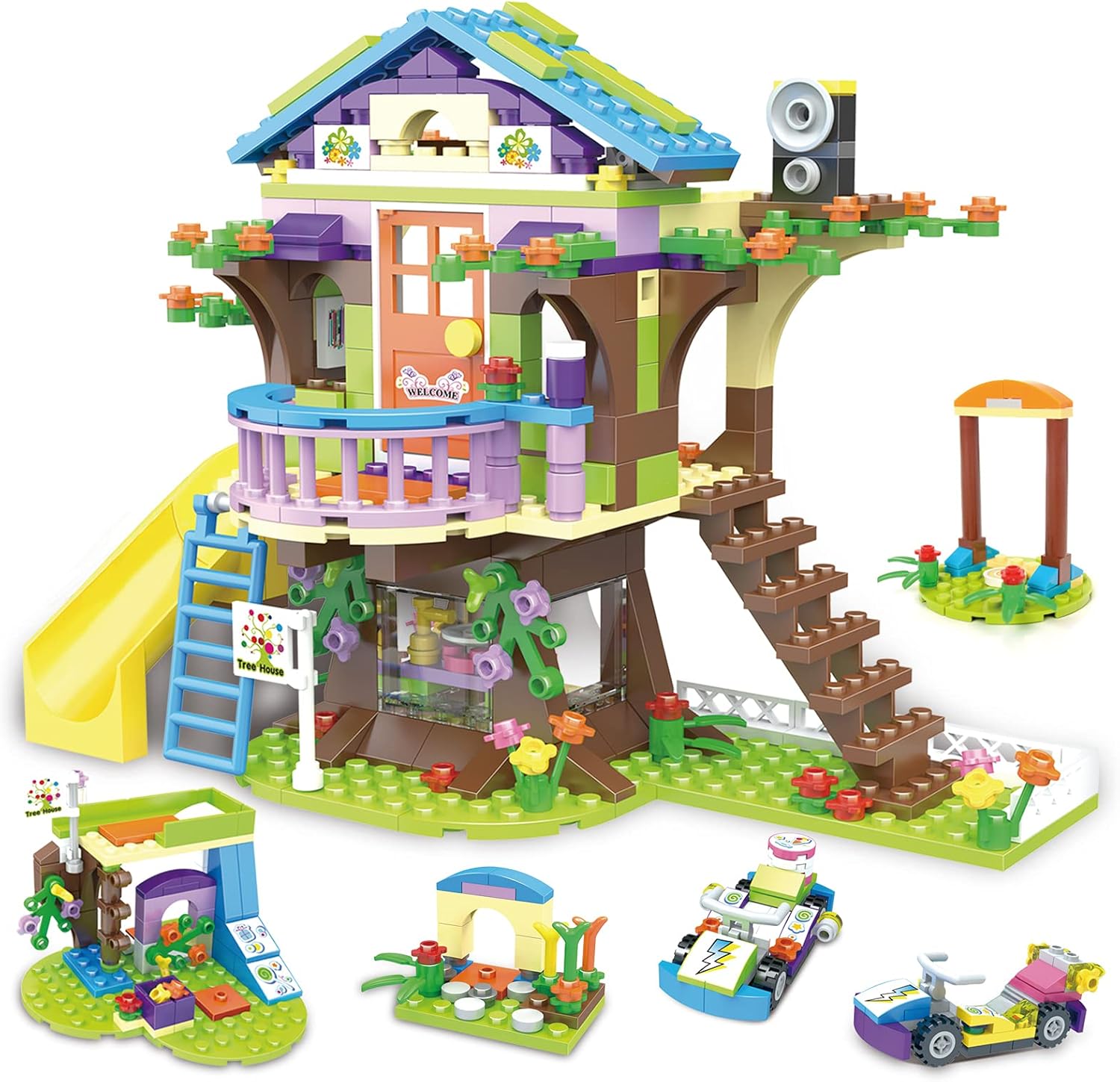 VIOSEBN Friends Tree House Creative Building Toy House Set for Girls 612, Toy Treehouse