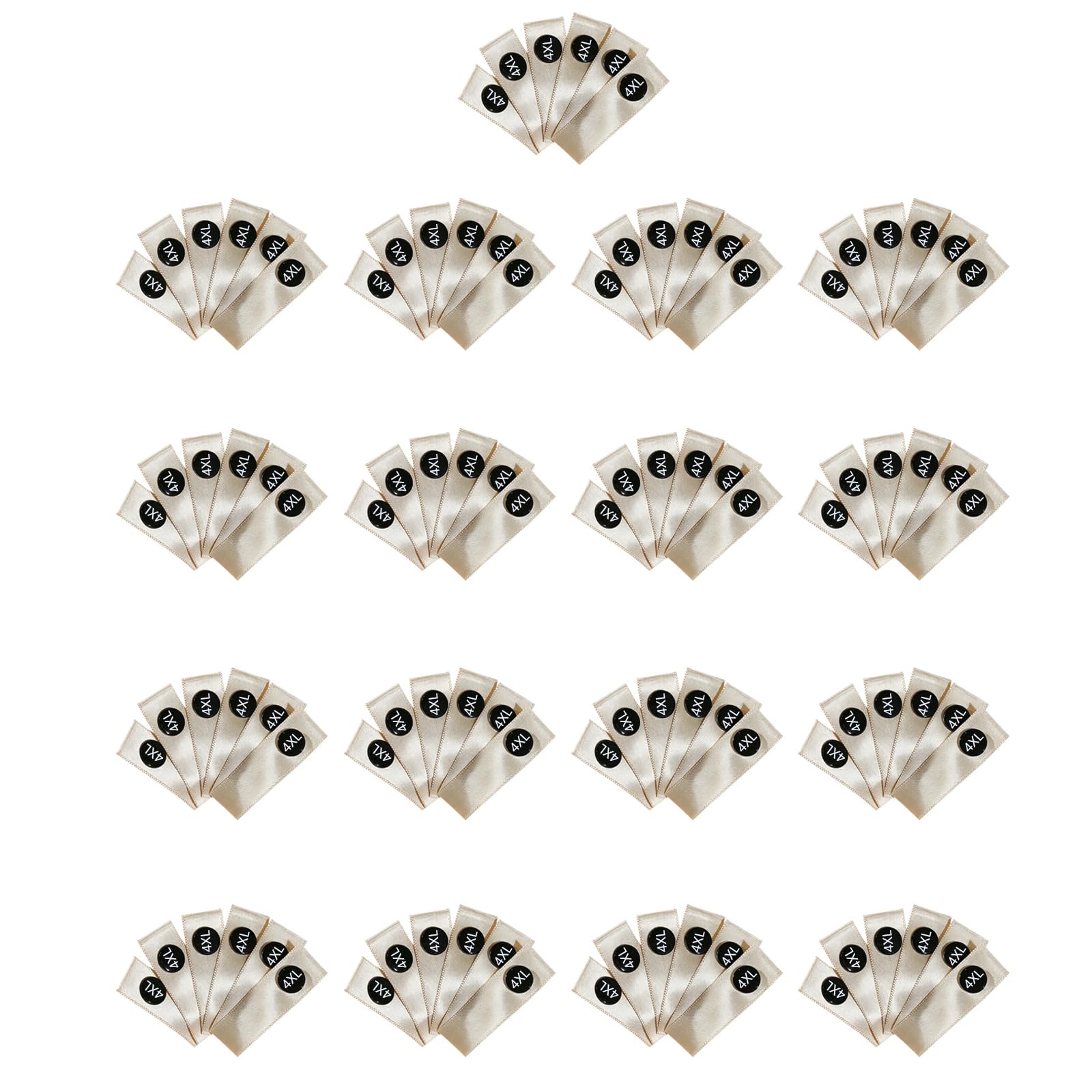 Mekalero 100Pcs Cloth Size Labels Quick Attachment Washable Fabric Size Labels for Boutiques Wardrobe Organization Washable Fabric