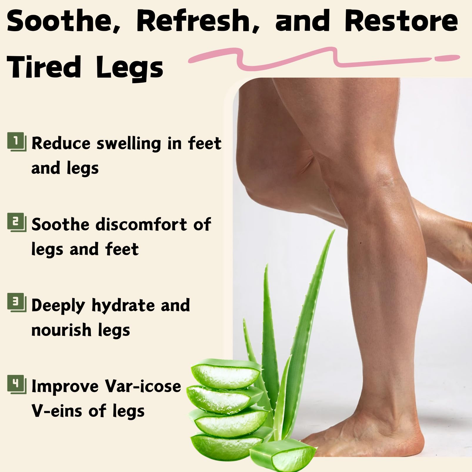Edema Balm for Legs, Soothing Miracle Balm, Herbal Balms to Reduce Swelling in Feet and Legs, Var-icose V-eins Cream, Body Cream with Natural Ingredients, Vegan Skincare, 30g - Image 3