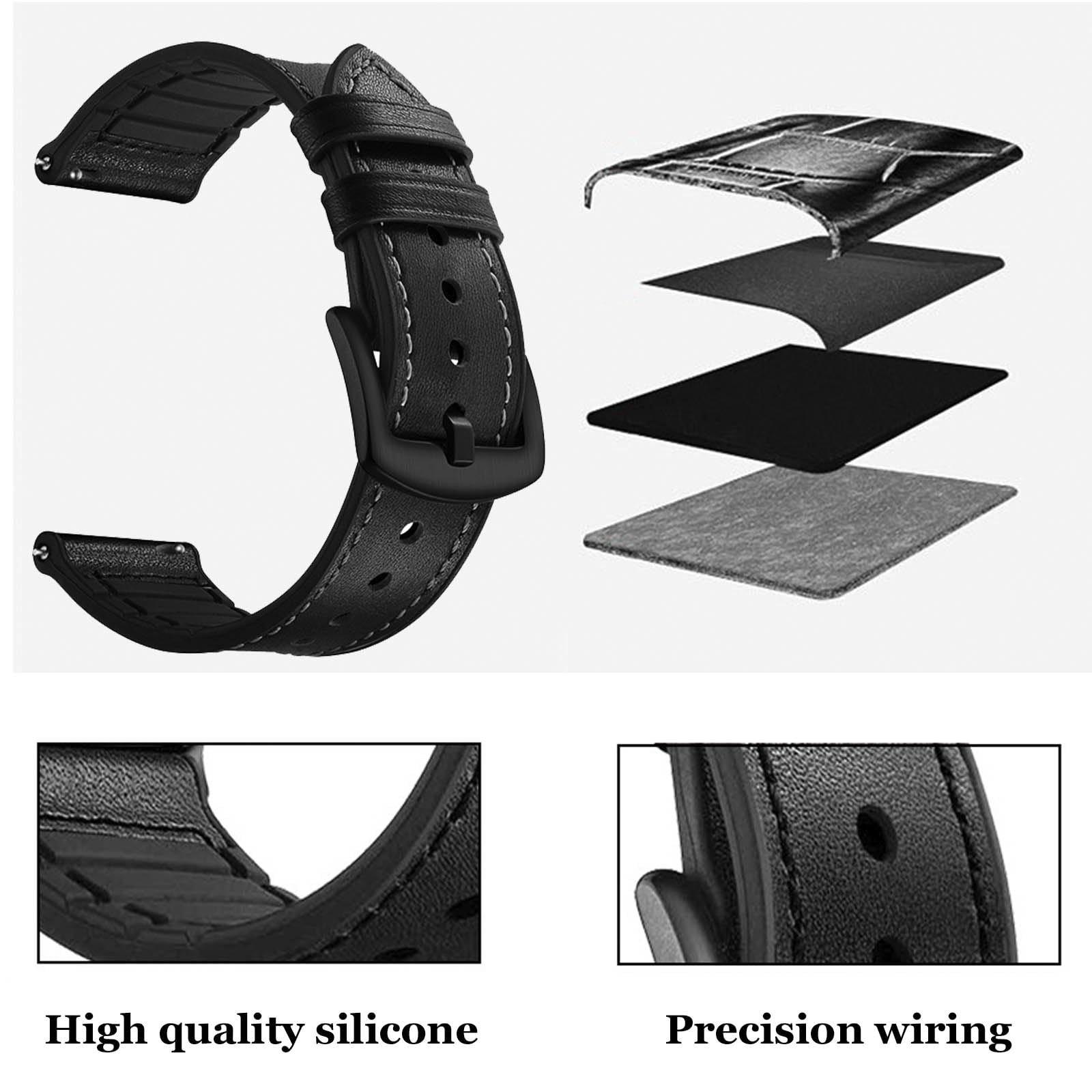 Ersatzarmband Für Amazfit Balance – Leder & Silikon, Magnetische Schnalle, Verstellbar, 1 Stück, Für Sport & Alltag