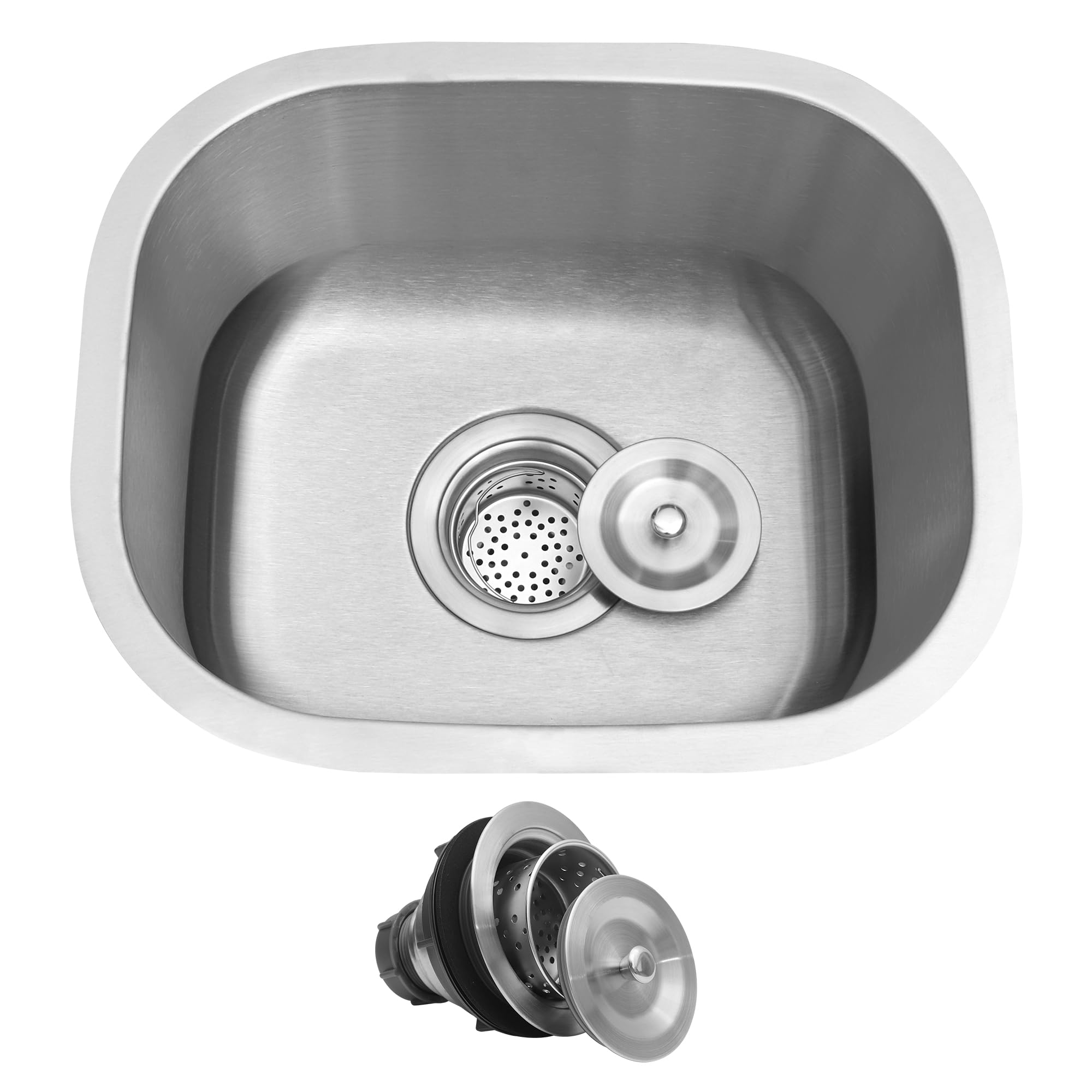 Undermount Kitchen Sink, Bar Sink, Stainless Steel, 1412 Kitchen Sink With Sink Drain Strainer, As Rv Sink, Outdoor Sink, Laundry Sink, Utility Sink, Small Sink