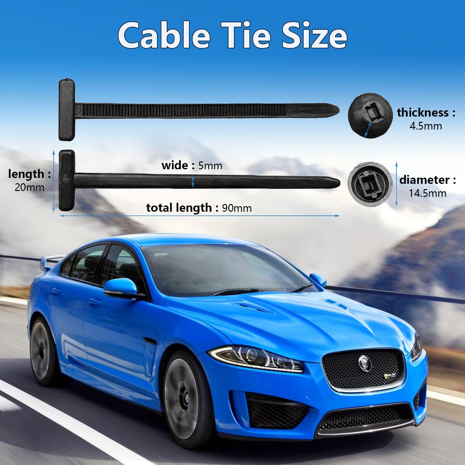 100 hebillas universales de nailon para ataduras de cables, soporte de bridas de nailon autoblocante, herramienta de bridas de plástico multiusos para reparación diaria de automóviles, fijación rápida