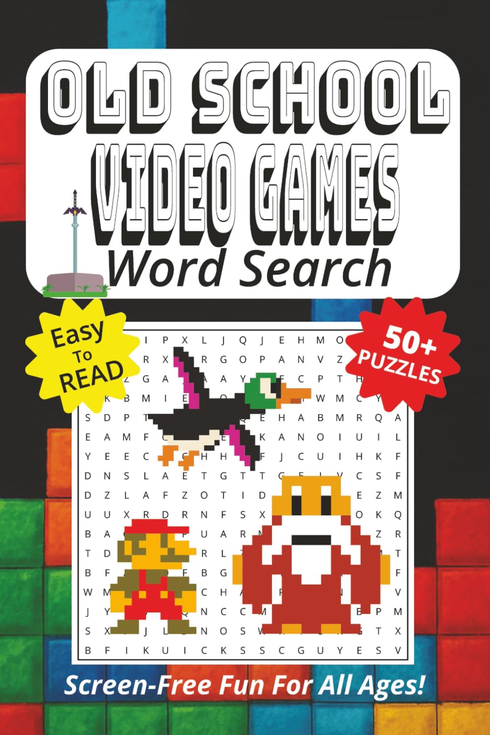 Word Search Book Featuring Old School Video Games: Easy To Read Print, 50+ Puzzles, Screen-Free Fun For All Ages, 6 x 9 Inches, 121 Pages (Screen-Free