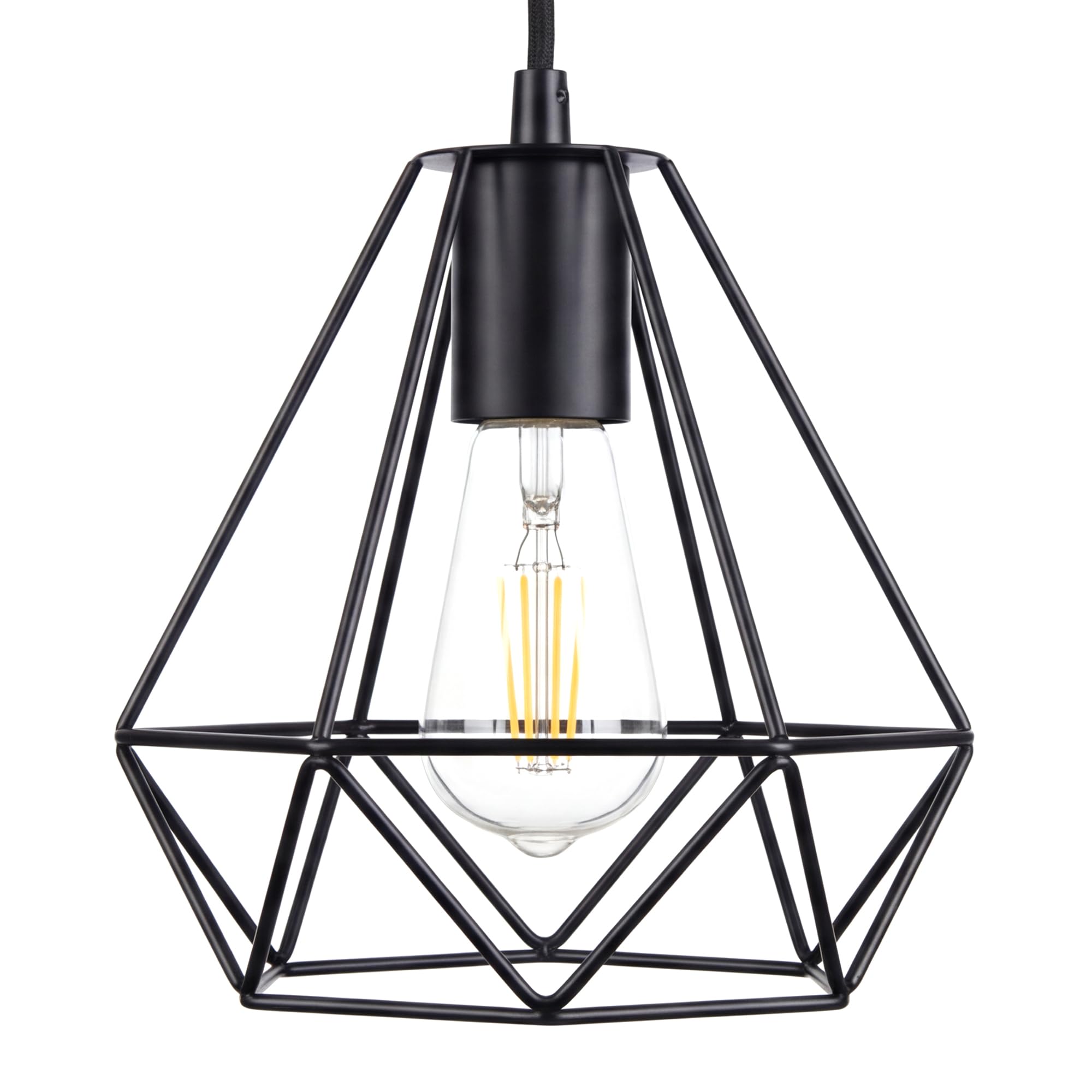 GIGGI Black Ceiling Light Wire Basket Metal Basket Pendant Lighting Ceiling Light Shade, Ceiling Fitting Light & Industrial Style Light for Indoor Pendant Light Shade lamp Shade