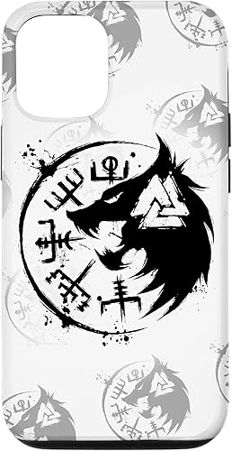 Funda para iPhone 14 Fenrir Wolf Fenris-Wolf Viking Vegvisir Valknut