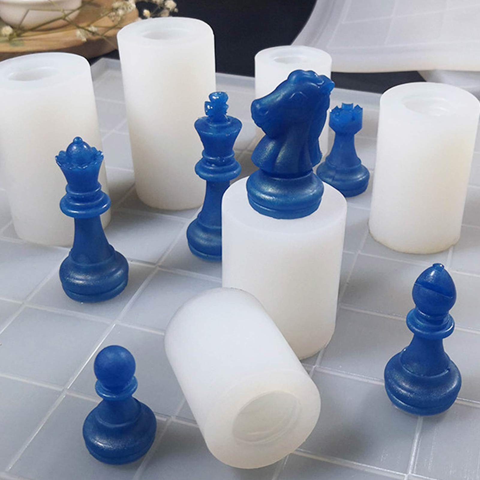 Stampo In Silicone Per Scacchi, Set Completo Da 16 Pezzi, Per Resina Epossidica, Fai Da Te, Regalo Per Appassionati - 2