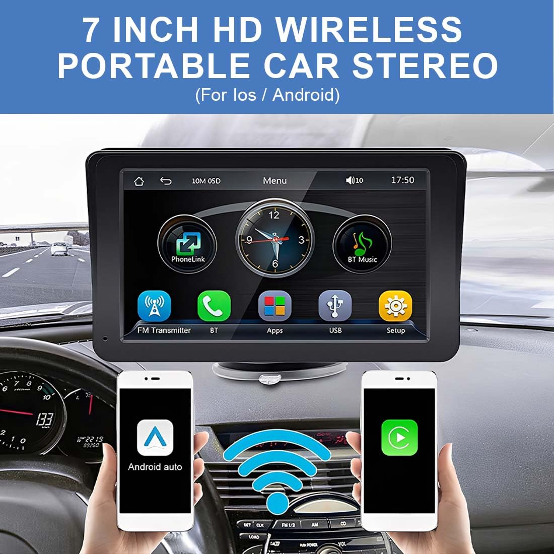 NHQZ GPS Auto,GPS Navigatore Satellitare,Navigatore per Camion,7 Pollici Touchsceen,con Avviso Guida vocale,Chiamata Bluetooth,Uscita Wireless FM,Multilingue,per Auto Camion