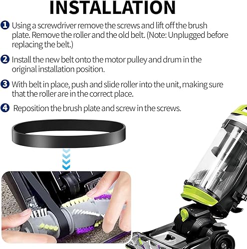 Miniatura 5 de Paquete de 4 correas de vacío para Bissell Style 7910 pn 3031120#2031093#32074#3031123 PowerForce Helix Powerlifter CleanView Swivel Rewind