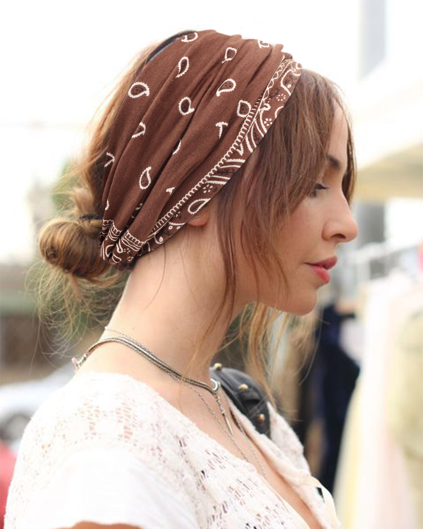 DRESHOW 8 Pack Turban Headbands for Women Wide Vintage Head Wraps Knotted Cute Hair Bands Accessories, 8 Pack Wide Setb-03 - Image 4