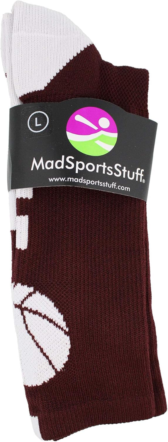 MadSportsStuff Basketball Socks for Boys Girls - Youth & Adult Athletic Crew Socks - Cushioned Moisture Wicking Performance - Image 4