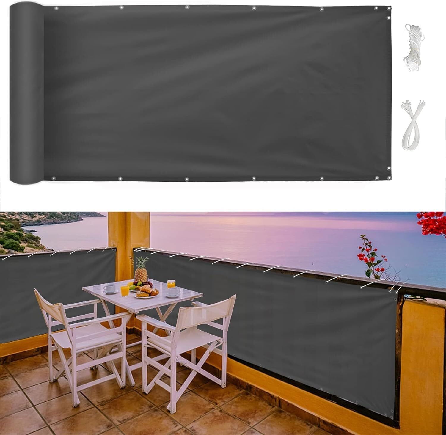 JvFbjLF Outdoor Balcony UV Protection for Patio Balcony Fence Porch