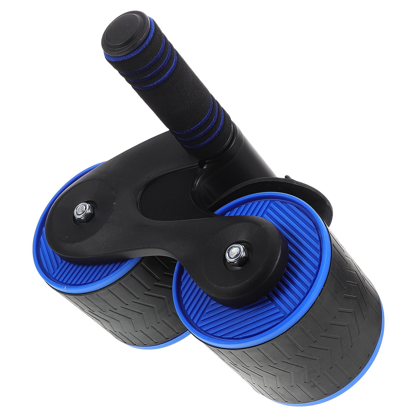 Rueda de ejercicio abdominal automática que evita sobrecarga lumbar con su asa ergonómica azul 8