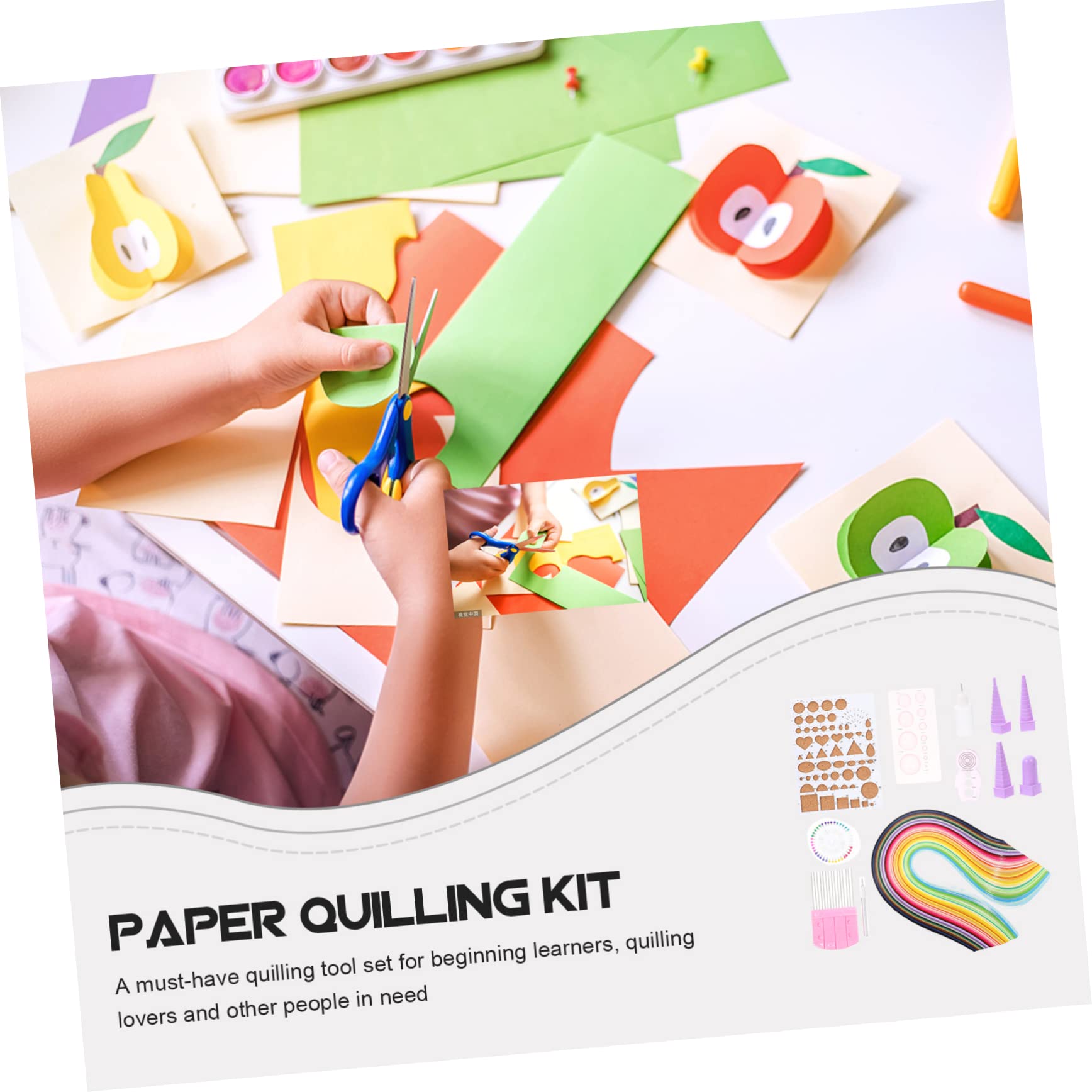 STOBOK Kit Per Quilling Di Carta Carta Artistica Strisce Colorate Per Fai Da Te Strumenti Per Creazione Di Biglietti Di Strisce Per Quilling