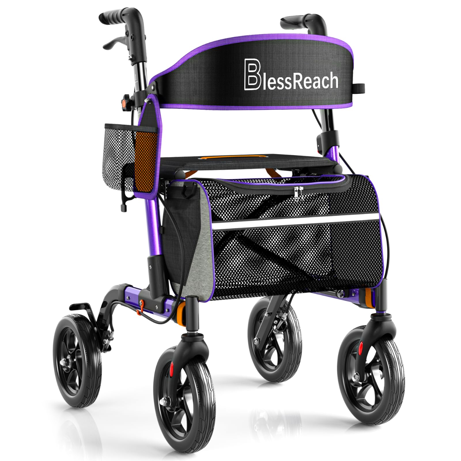 Photo 1 of BlessReach Rollator Walkers for Senior with Seat, Lightweight Walker,Purple