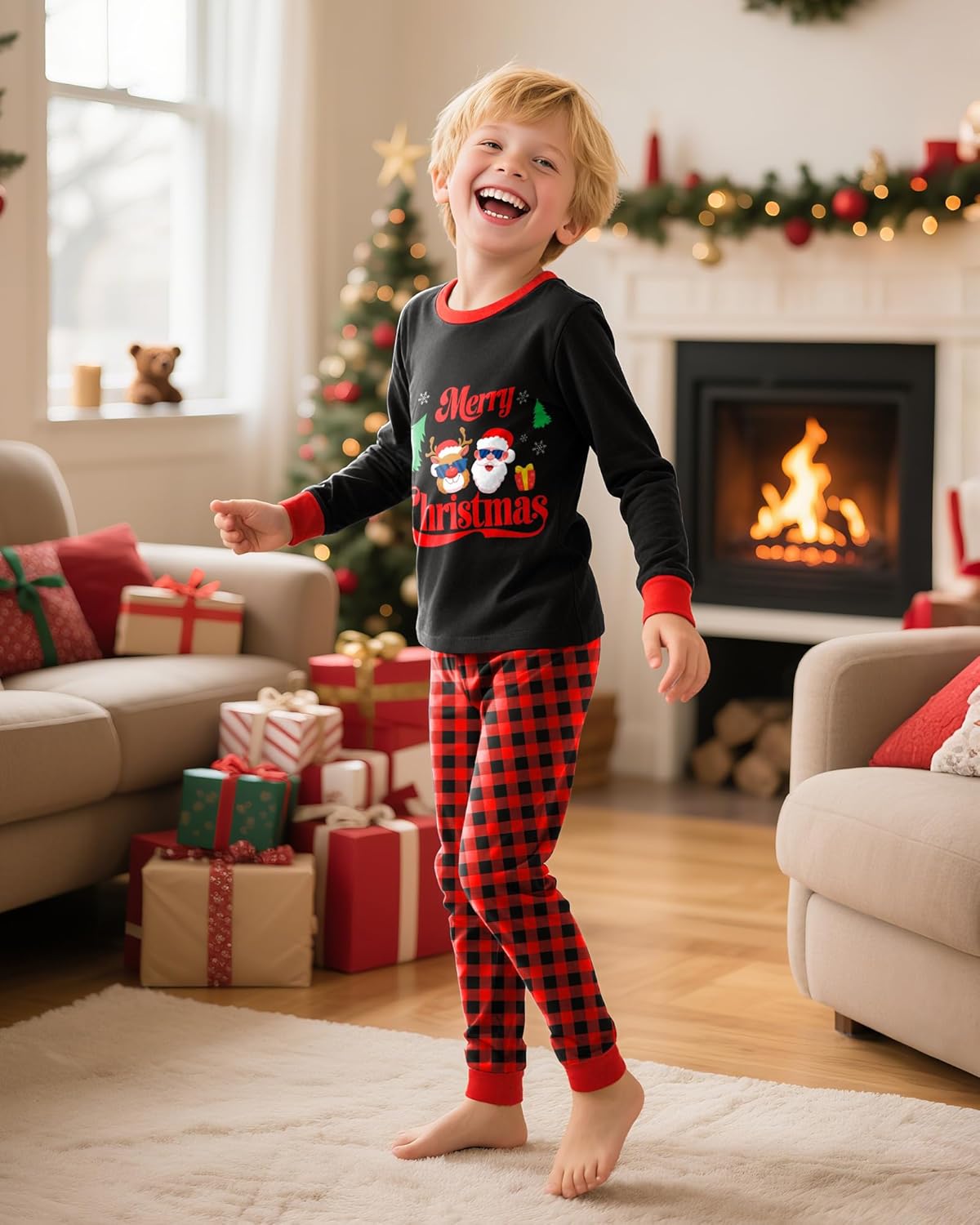 2 Piece Boys Pajamas Kids Long Sleeve Top and Pants Pajamas Pjs Sleepwear Set for Toddler Little Boys 3-10 Years - Image 3