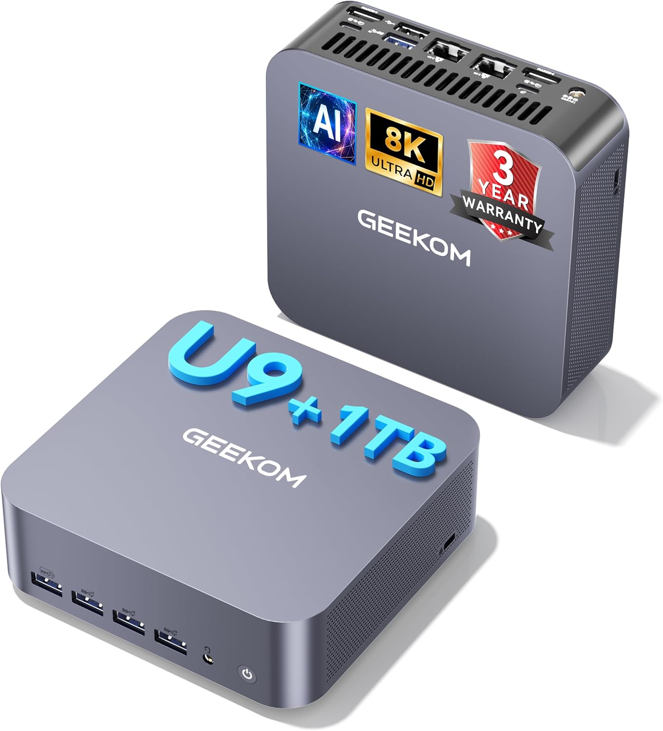 GT13 MAX Professional AI Mini PC,Intel Ultra9 185H|16GB DDR5+1TB SSD | Mini Computer for AI,IT Deployment,Game,8K Video Editing Workstation|Intel Arc GPU|Dual 2.5G LAN|WiFi 7＆BT5.4|SD Slot