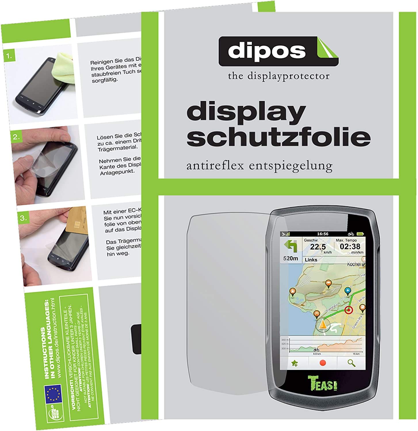 dipos I 3X Protector de Pantalla Compatible con A-Rival Teasi One pelicula Protectora Claro