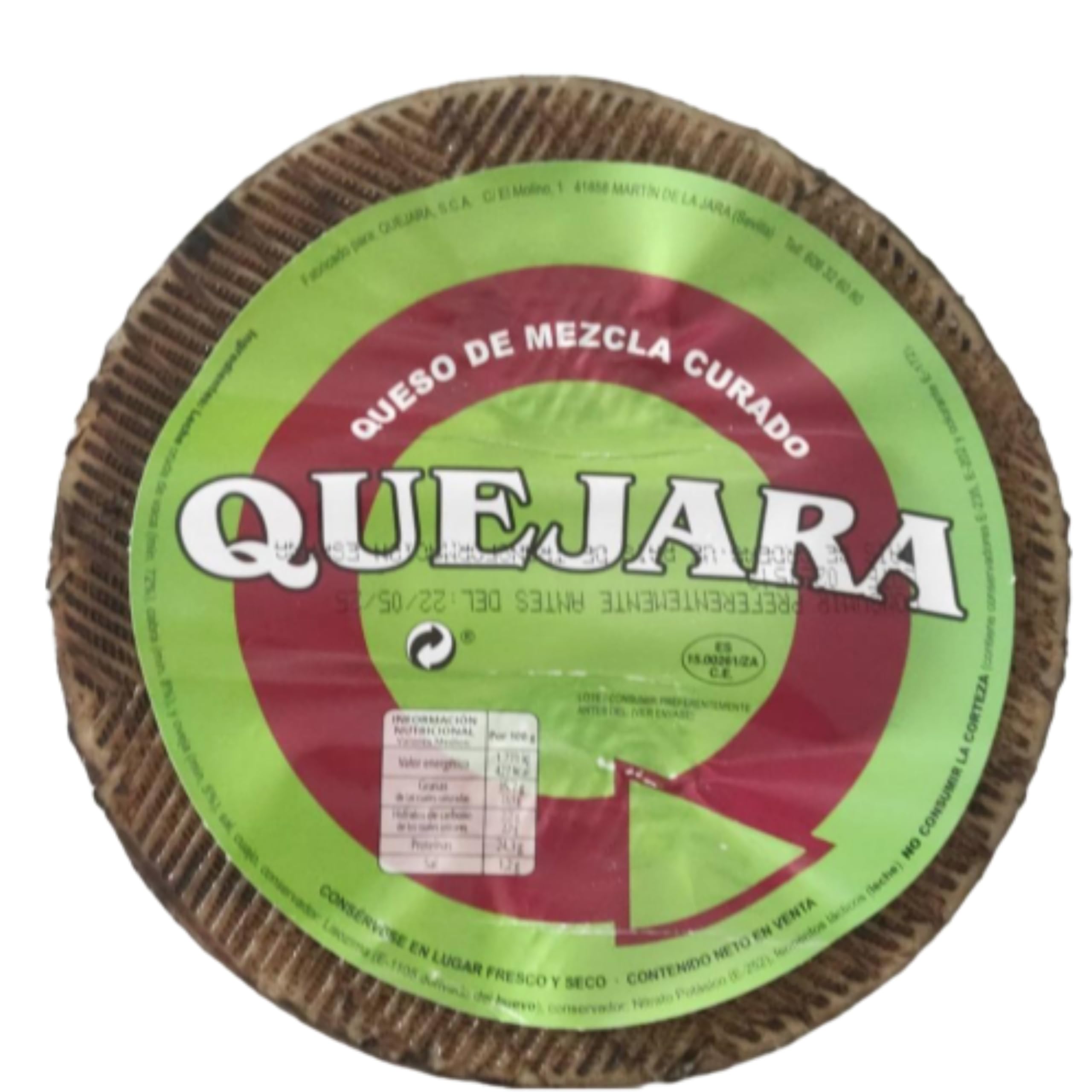 QUESO MEZCLA CURADO VIEJO ARTESANO "QUEJARA" Sabor persistente y suave al paladar, aroma sensiblemente intenso.