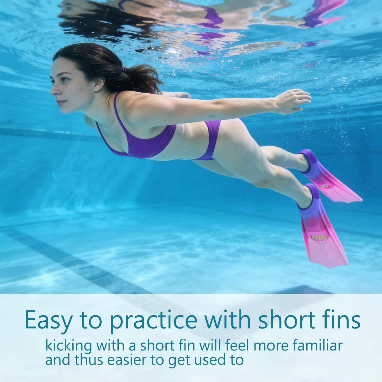 Schwimmflossen, Silikon Schnorchelflossen Kurz, Kurze Flossen, Kurze Trainingsflossen für Männer Frauen, Training Flossen Schwimmflossen, für Schwimmtraining, Schnorcheln, Tauchen für Anfänger