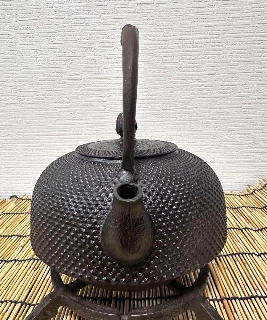 南部釜師 初代緑山 河村 常次郎作 12型 南部鉄瓶 南部鉄器 鉄瓶 及