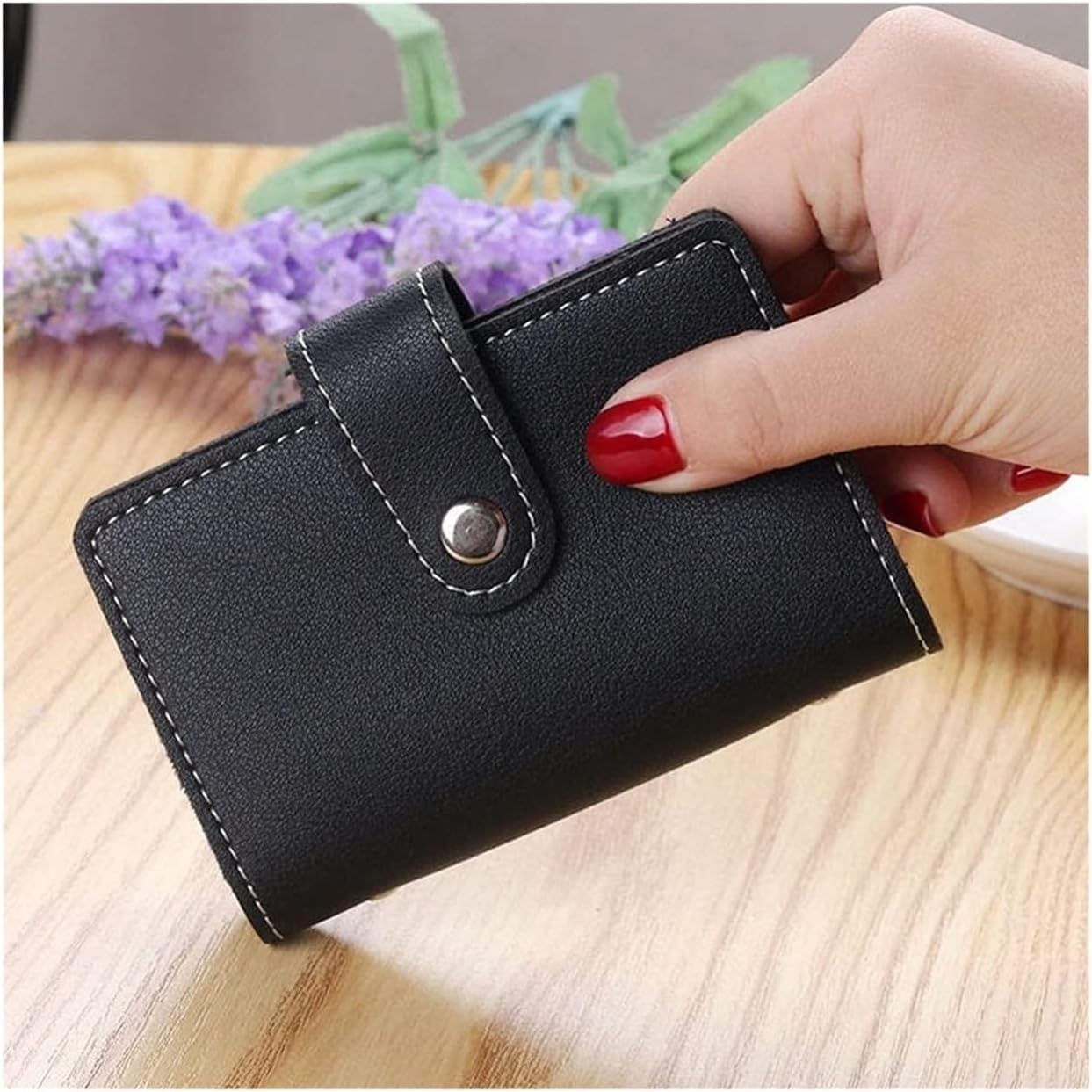 Unisex Business Card Holder Women Credit Card Case ID Bag for Men Clutch Organizer Wallet with Driver s License Slots Wallets(Pink)