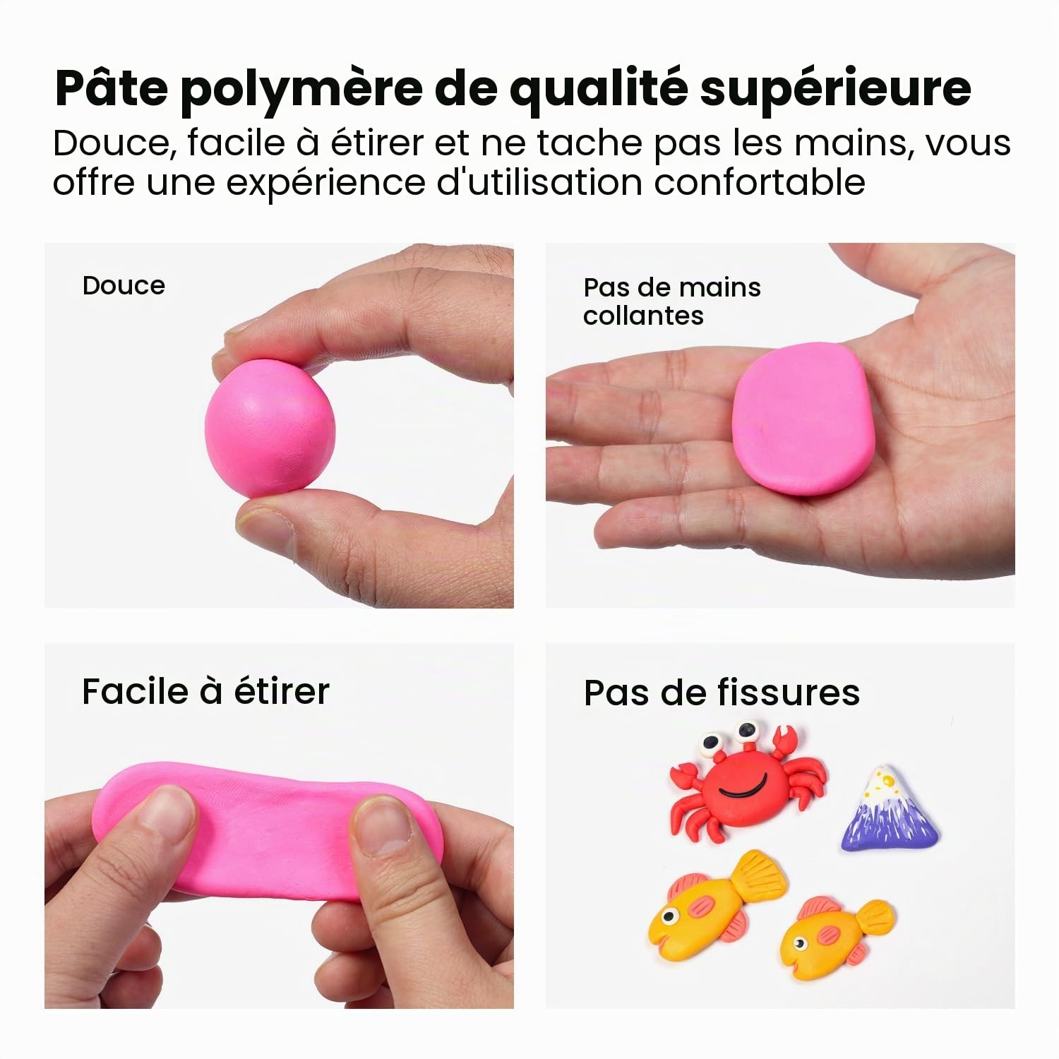 ARTFLY Pâte Polymère, 50 Couleurs Pâte Polymère,Sûr et Non Toxique, Cuisson au four Pate a Modeler DIY Clay Kit avec Outils de Modelage et Accessoires, Cadeau pour Les Enfants