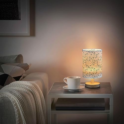 Miniatura 6 de Night Light Table Top Lamp Burlap Abstract Simple Flowers Yellow Green Lamps for Small Spaces Home lamparas para mesa