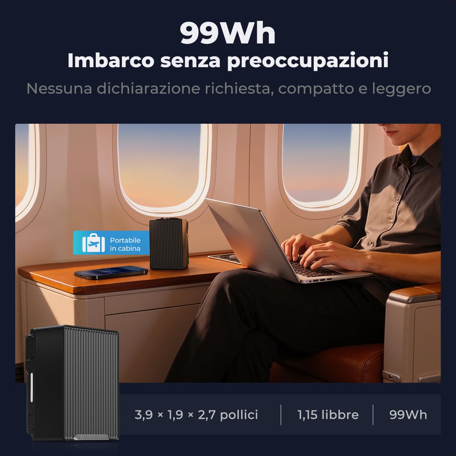 K&F CONCEPT Batteria V Mount da 99Wh 6700 mAh Ricarica Rapida PD 100 W USB-C con Doppio D-TAP/A/USB-C/DC/Display TFT/Luce di Emergenza per Fotocamera, Videocamera, Monitor