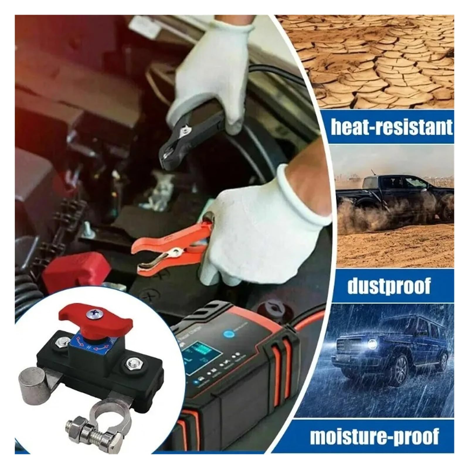 12 V/24 V Rotatable Battery Disconnect Switch, zabezpieczenie przed wyciekiem, do samochodów ciężarowych, kamperów, łodzi (A)