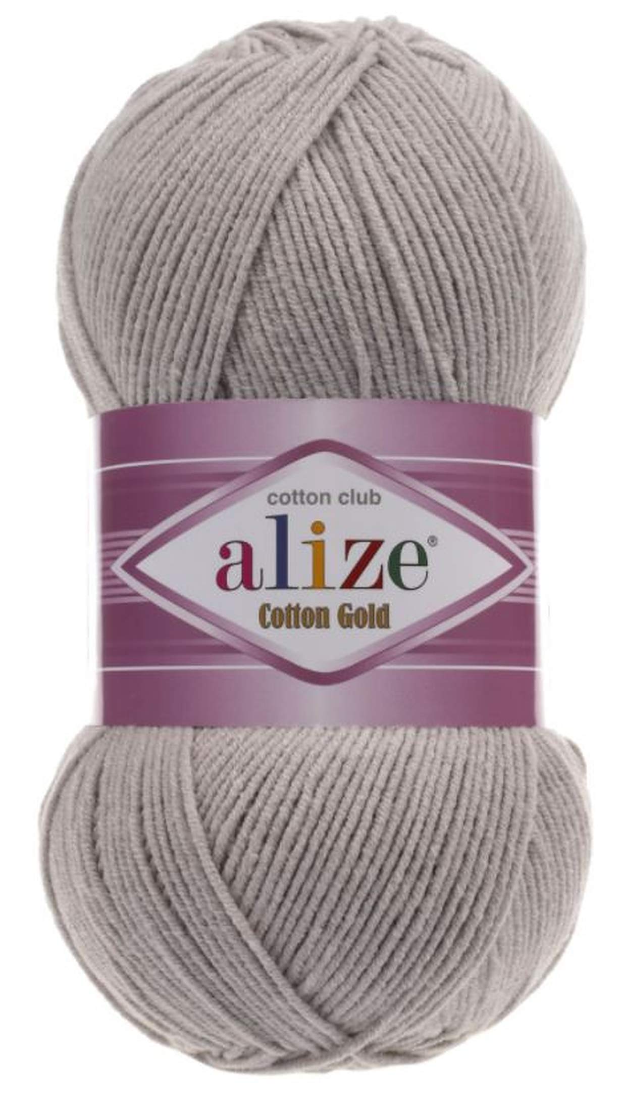 Alize 55% Cotton 45% Acrylic Cotton Gold Yarn 1 Skein/Ball 100 gr 360 yds (200-Grey)