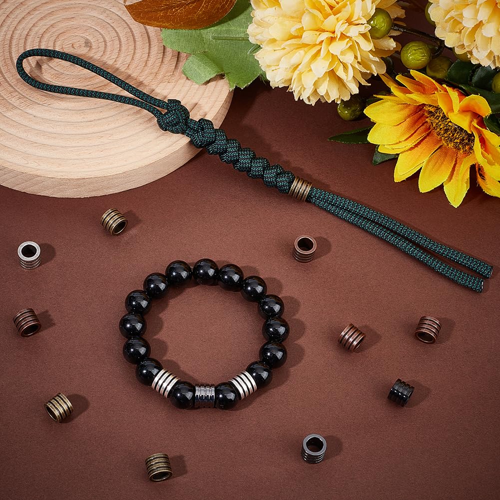 UNICRAFTALE 16pcs 4 Color 304 Stainless Steel Grooved Column Beads for DIY Bracelet Necklace Jewelry Making 10mm - Image 2