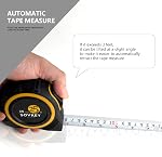 25ft(7.5-Meters) Tape Measure, Self-Lock, Dual Scale, Easy Read Measuring Tape