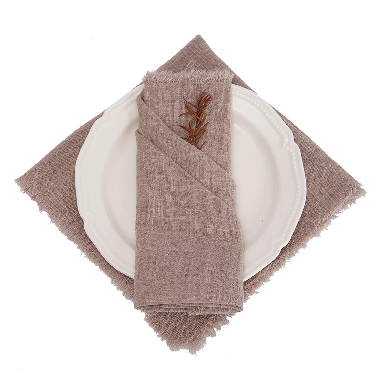 Napkins 24pcs Cotton Napkin 32x32cm Tea Towel Wedding Party Table Decor Burrs Napkins(Color17-24pcs)