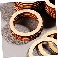 Vista 2 de TEHAUX 100 círculos redondos huecos de madera de 1.57 pulgadas para manualidades, decoración de bodas, fiestas, decoración del hogar, piezas