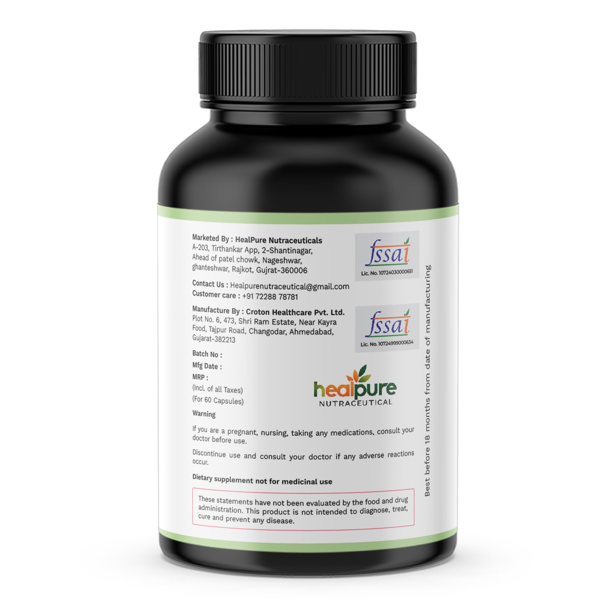HEALPURE NUTRACEUTICAL Biotin (60 Capsules) | Hair Growth, Strong Hair and Glowing Skin, Fights Nail Brittleness. 1