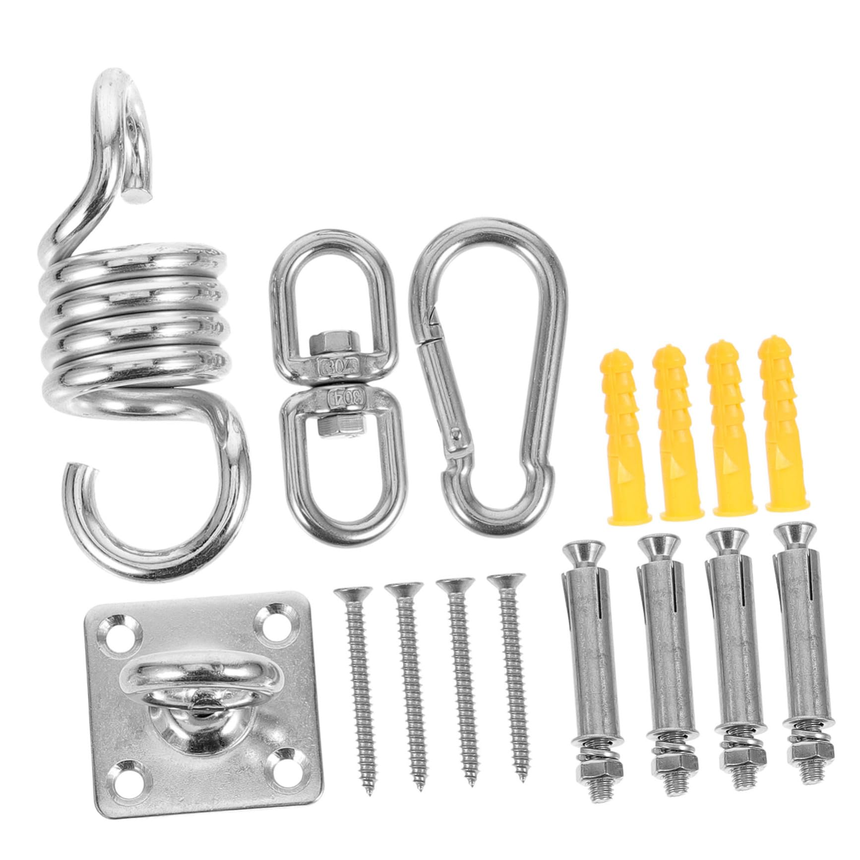 SUPVOX 1 Set Heavy Duty Yoga Hanging Kit Hammock Chair Hanging Kit Hammock Hanging Hooks Hammock Supplies Swing Hangers Wooden Hanger Chair Swing Lifts Fastener Stainless Steel to Rotate
