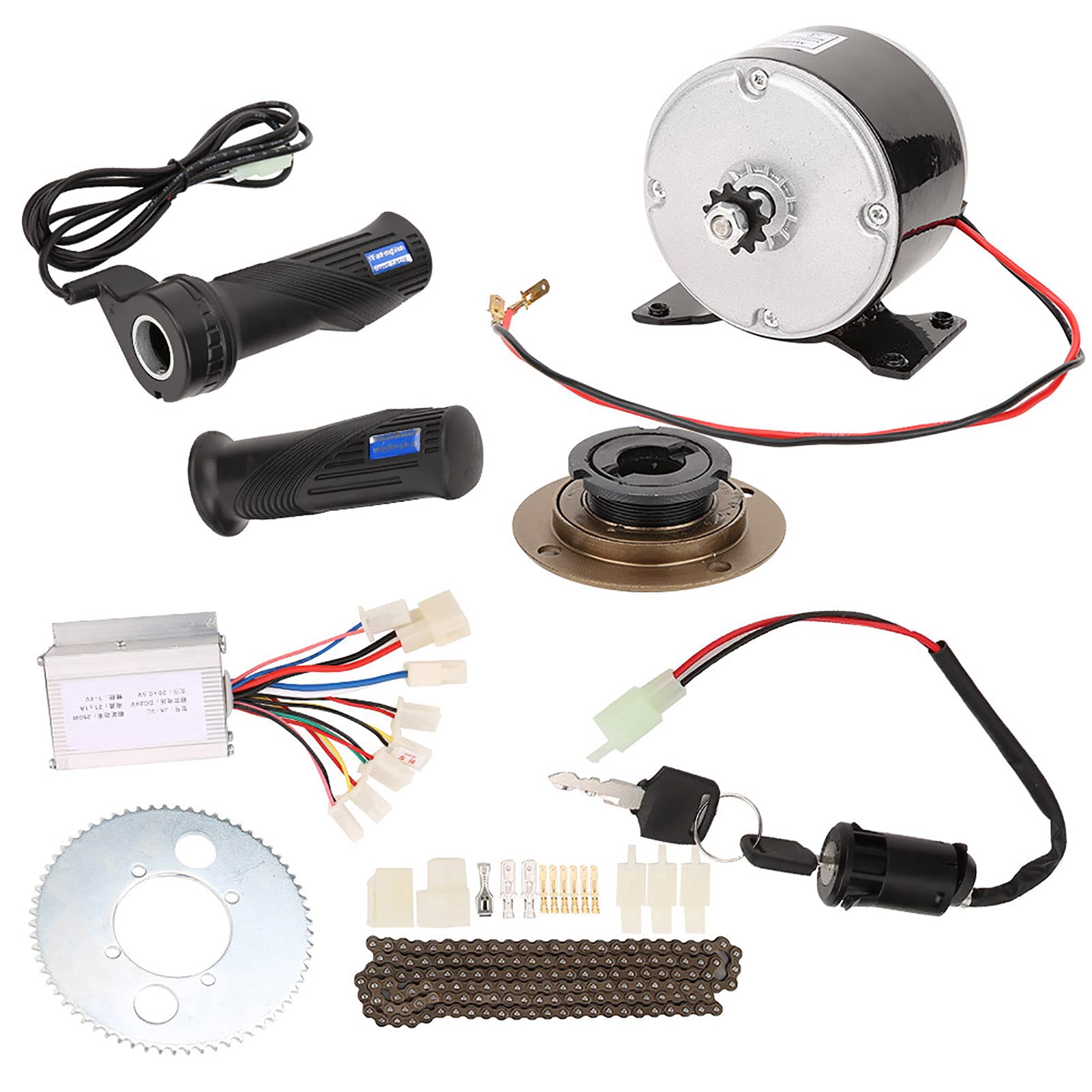Electric Bicycle Kit, 9pcs/Set 250W 24V Brush Motor Set, Durable Ebike Conversion High Speed Kit Accessory, for E-Bike Electric Motorbike-image-16