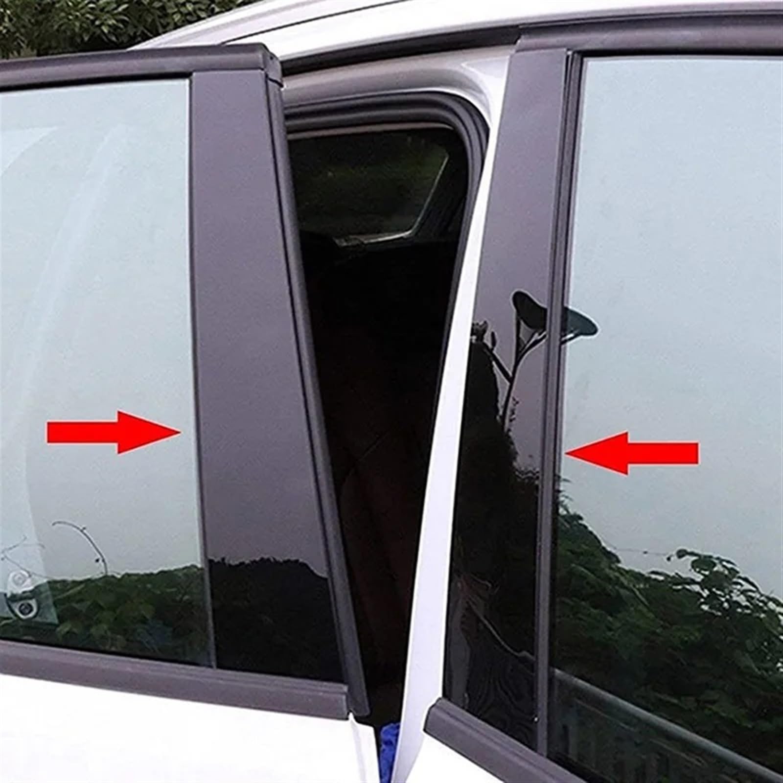 NEGRO Montanti for auto adatti for Range Rover Evoque L538 5 porte 2013 2014 2015 2016 2017 2018 Finestra modanatura copertura finiture adesivi 6 pezzi Adesivo del pilastro della porta