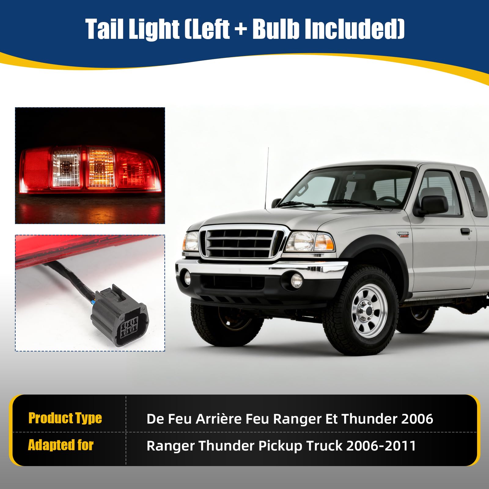 Fanale posteriore lato sinistro (lato guidatore) per Ford Ranger MK2 fanale posteriore Luce Freno per Thunder Pickup Truck 2006-2011 Feu Arrière