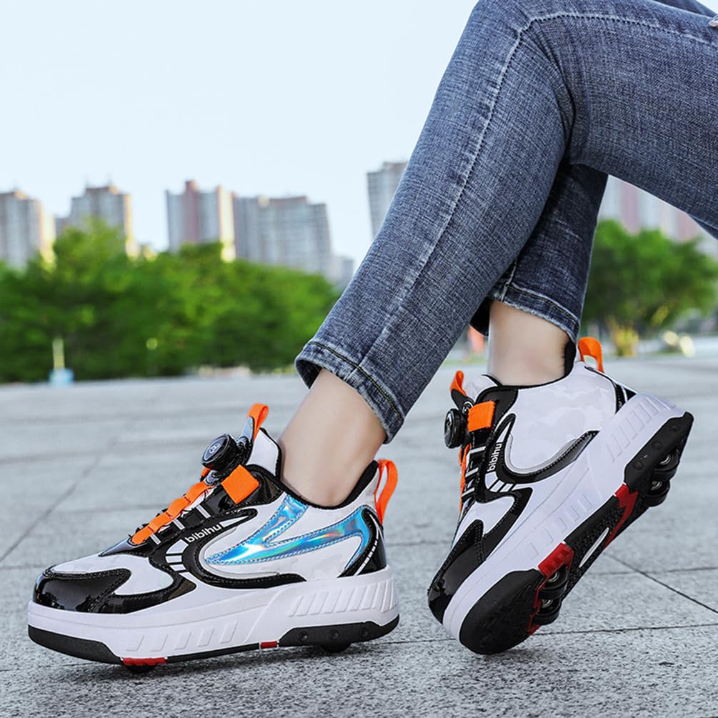 Buty na kółkach dla dziewczynek i chłopców buty na dwóch kołach buty do deskorolki wielofunkcyjne buty 2 w 1 buty sportowe na kółkach