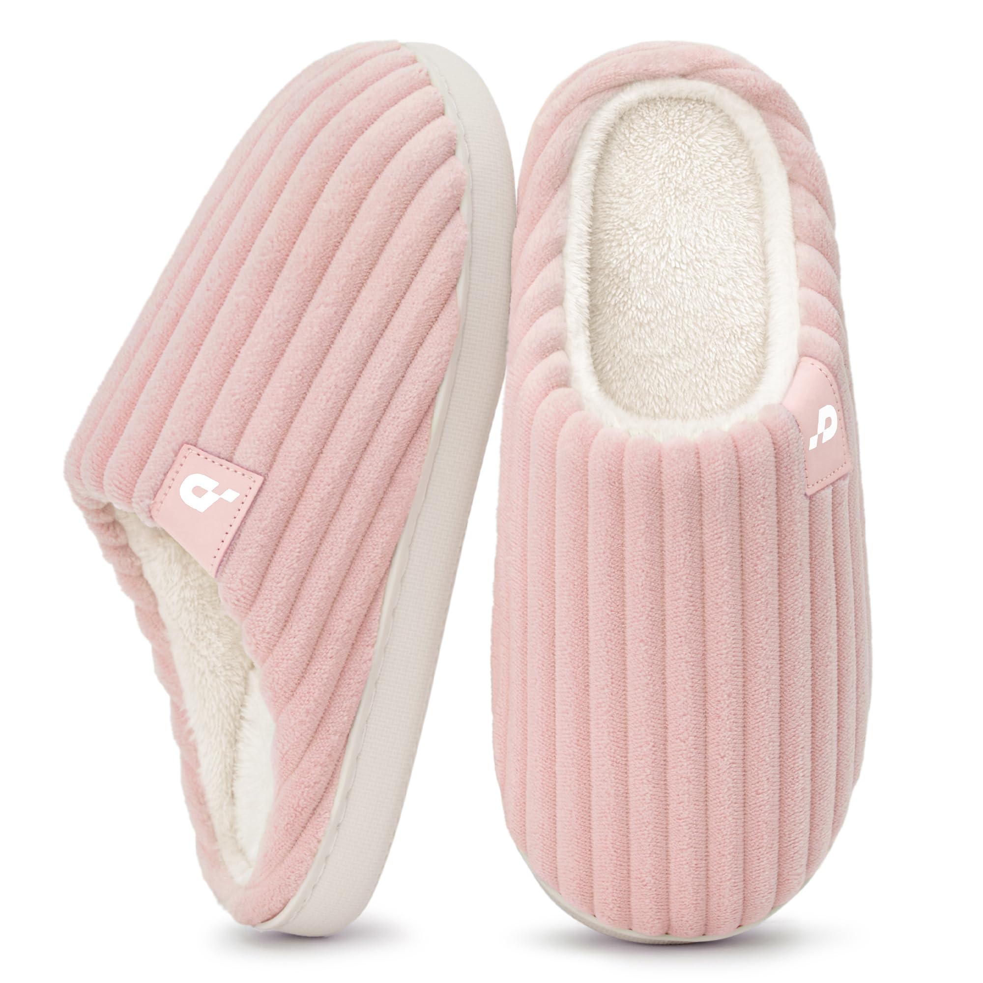 Women's Fuzzy Slippers Memory Foam Warm Cozy Corduroy House Shoes