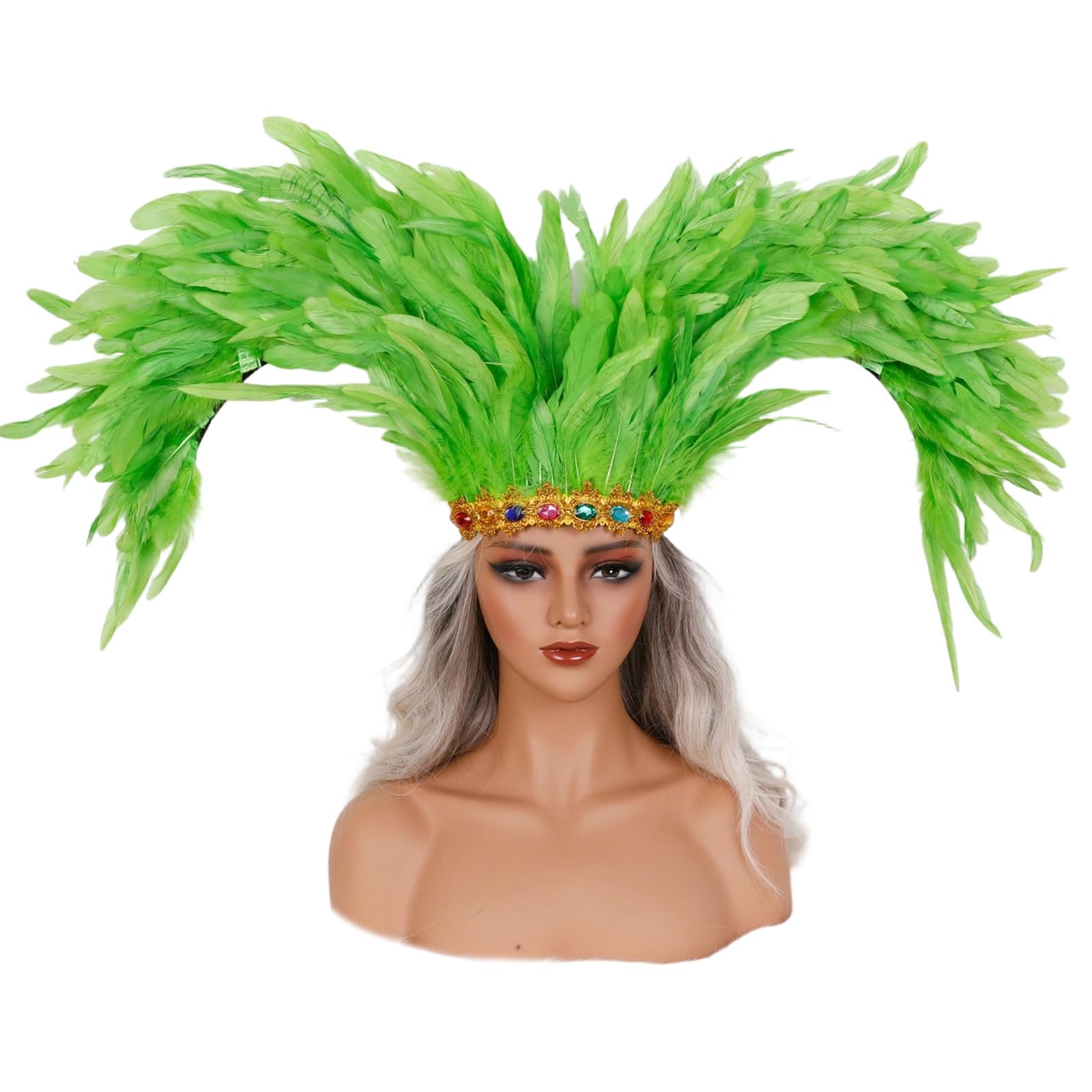 sodeber Decorative Feathered Headpiece Crowns Headdress Carnivals Headwear Mardis Gras Accessory20s Flapper Headband Carnivals Headdress for Women