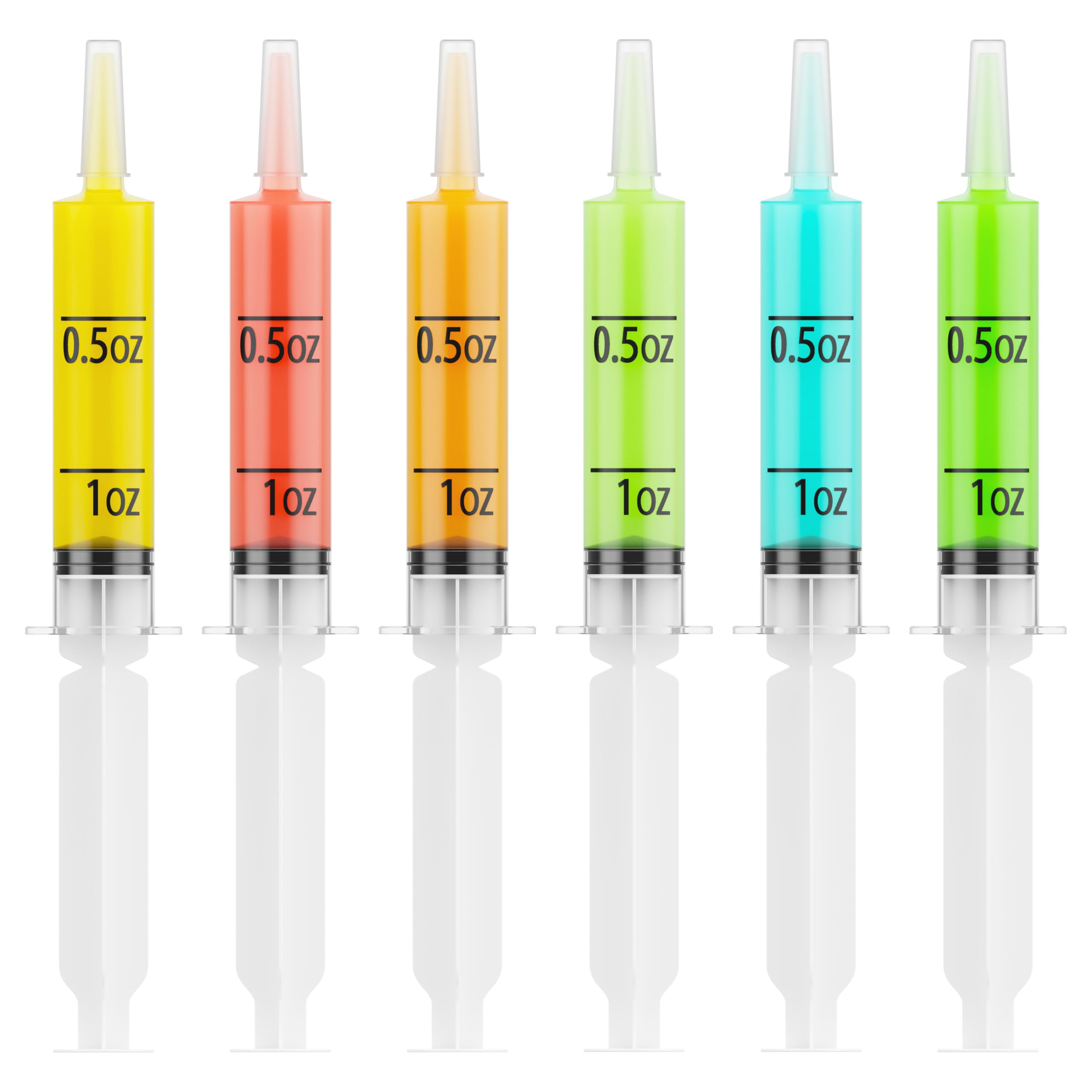 JOLLY PARTY 40 Pack Jelly Shot Syringes, 1.5 oz Jelly Shot Syringe With Caps, Reusable Plastic Syringe for Jelly Shot, Durable Jelly Shot Containers