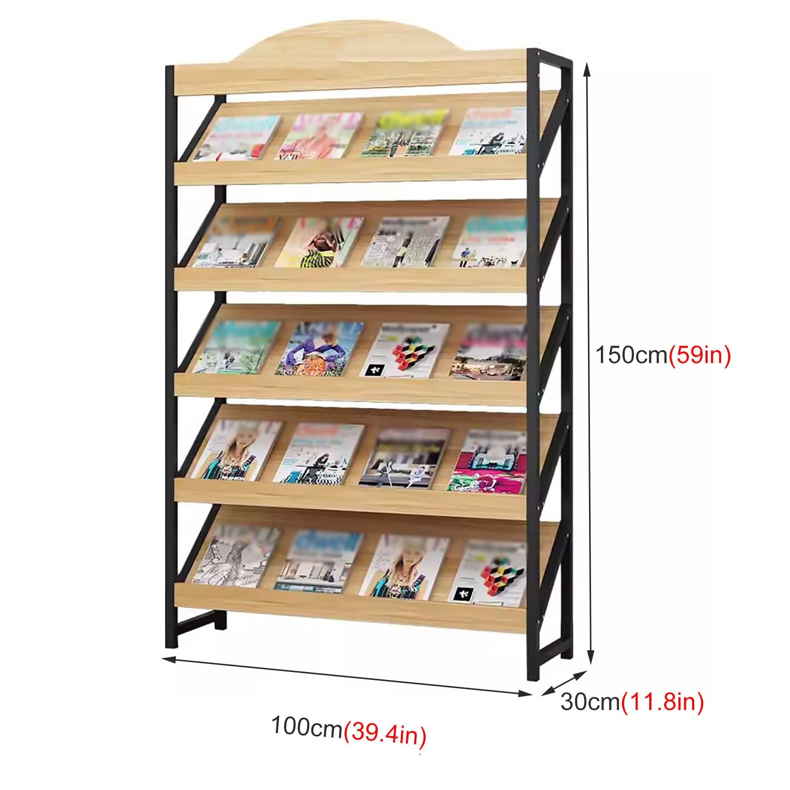 Wytrzymały stojak na czasopisma, nowoczesny, duży pionowy stojak na broszury i dokumenty, do domu/biura/szkoły, stojak podłogowy, 1-5 poziomów,Style1-5 tier