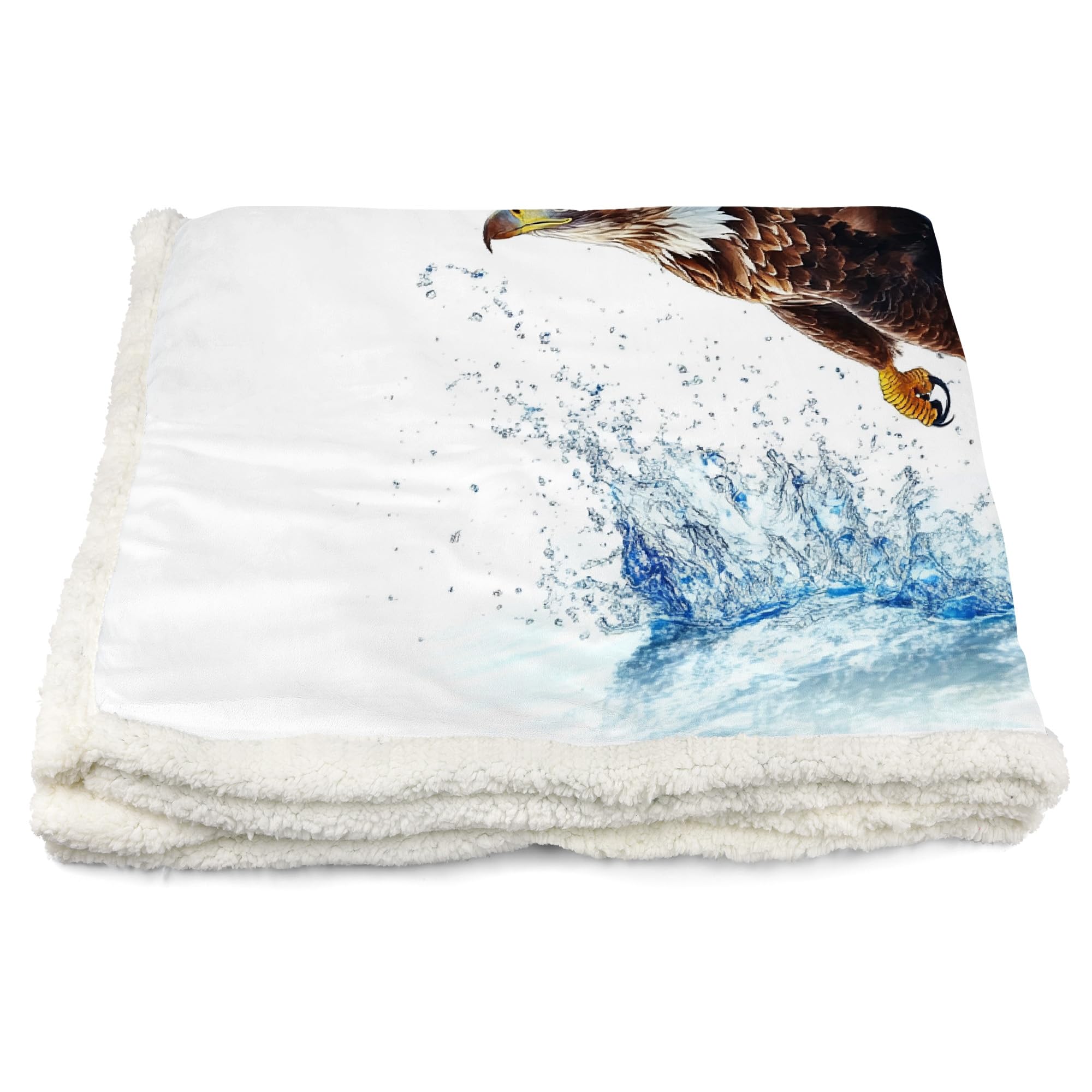 Générique Aigle Couverture Polaire Epaisse Hiver Adulte 3D Animal Plaid Canape Chaud Doux en Flanelle Jeté de Canapé pour Couvre lit 2 Personnes pour Fille Garcon 150x200 cm